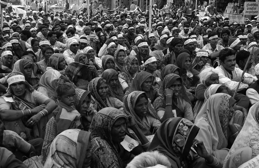 LandwirtInnen protestieren bei der Farmer’s Rally in Bhopal (Ekta Parishad/Wikimedia)